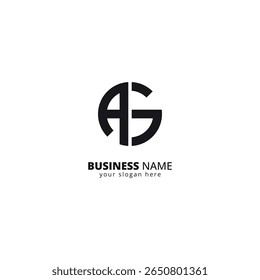 Creative Letter A and G Logo, Bold Monogram Design.