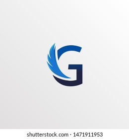 Creative Letter G Logo Design with Feather Graphic