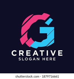 Creative Letter G Logo Design, Vektorvorlage.