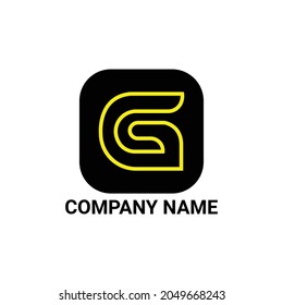 Design-Vorlage für das G-Logo, Logo für Initialen, minimalistisches Logo, flaches Logo-Design