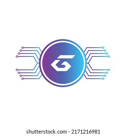 Creative Letter G logo design with point or dot symbol