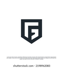 Creative letter G logo design with shield