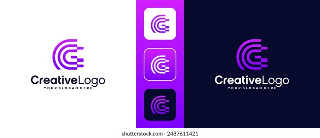 Creative letter G logo design vector template