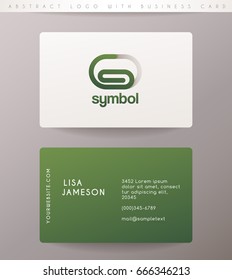Creative Letter G Logo Design with Business Card Template : Vector Illustration