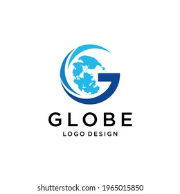 creative letter G logo for global earth world pangea vector