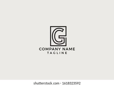Creative Letter G Logo Icon Minimal Unique Design with Black and White Color in Vector Editable File.