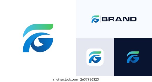 Creative letter G mark with vivid gradient color, Logo icon design vector illustration element editable, Modern symbol initial alphabet sign for technology, business company and brand identity