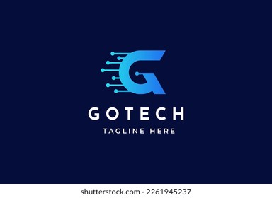 Creative letter G tech icon logo design concept. Initial symbol for corporate business identity. Alphabet vector element