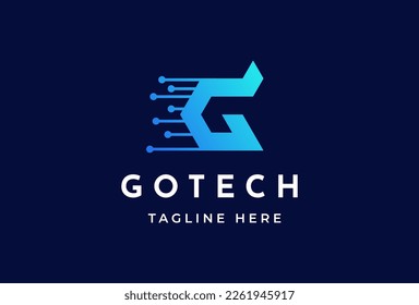 Creative letter G tech icon logo design concept. Initial symbol for corporate business identity. Alphabet vector element