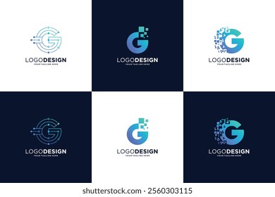 Creative Letter G tech logo design collection