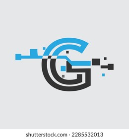 Letra creativa g para el logotipo de tecnología