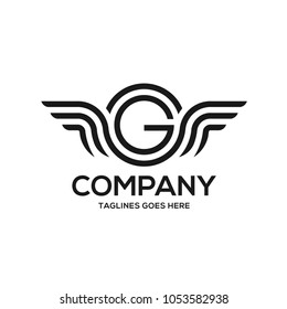 Creative Letter G with wings design element