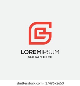 Creative Letter GE Logo design vector template Linear. Type Character Symbol Logotype.