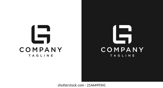 Creative Letter GL Monogram Logo Design Icon Template White and Black Background