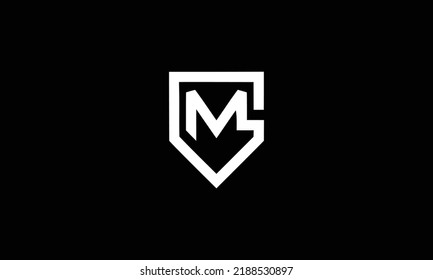 Creative Letter GM, MG Monogram Logo Design Icon Template and Black Background
