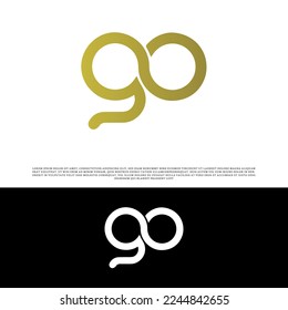 diseño creativo del logotipo de la carta GO, puede utilizarse como símbolo relacionado con un primer o monograma, letra conjunta inicial GO