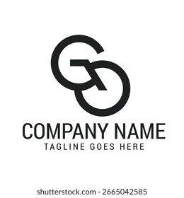 Plantillas de diseño de logotipos de Vector minimalista moderno GO u OG para startups