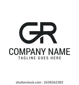 Letra creativa GR o RG Plantillas de diseño de logotipos de Vector minimalista moderno para startups
