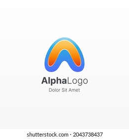 Creative letter a with gradient logo