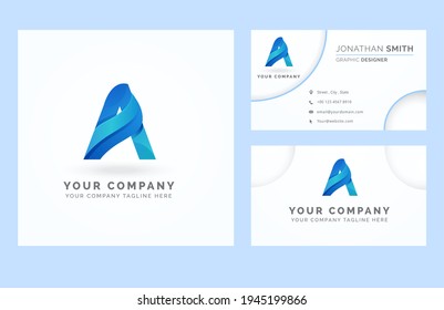 Creative Letter A gradient Logo design vector with business card template