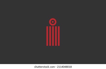 Letra creativa I líneas gráficas diseño del logotipo del icono del alfabeto