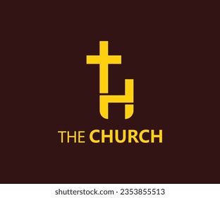 creative letter H church sign Christian and peaceful vector