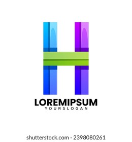 creative letter H colorful icon logo design 