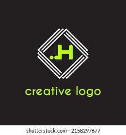 letra creativa h geométrica para el diseño de la compañía de logotipos