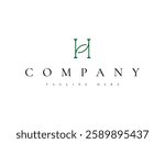 creative letter H with green leaf nature logo design