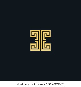 Creative letter H L E vector designs