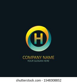 Creative letter H logo with circle element