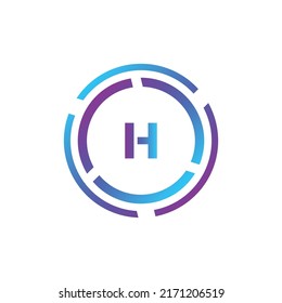 Creative Letter H logo design with point or dot symbol