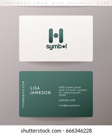 Creative Letter H Logo Design with Business Card Template : Vector Illustration