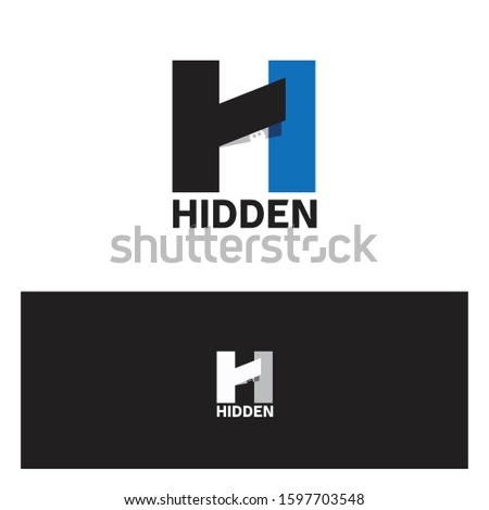 creative letter H logo with hidden face peeking