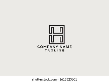 Creative Letter H Logo Icon Minimal Unique Design with Black and White Color in Vector Editable File.