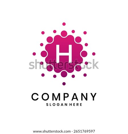 Creative letter H logo with round dot design, modern abstract company symbol