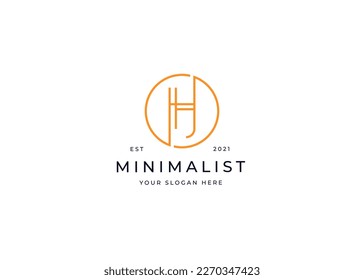 Creative letter H minimalist logo with clean and elegant lines style design vector illustration