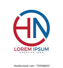 Creative letter H and N logo design template.