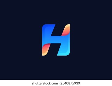 Creative Letter H Stylish Gradient Logo Inspiration. Gradient Bold and Vibrant Letter H Monogram Vector Logo Design. H Character Initial Logo Symbol