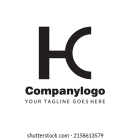 letra creativa hc geométrica para el diseño de la compañía del logotipo