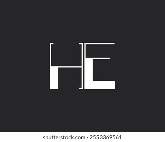 creative letter HE logo design template