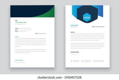 Creative letter head design template 