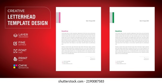 Creative letter head design template  