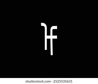 creative letter HF logo design template