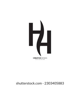 Creative letter HH logo. HH wavy shaped unique logo. HH classic monogram logo. HH logo