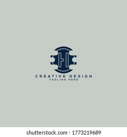 Letras creativas logotipo de seguridad H/HI y logotipo de la aplicación.
