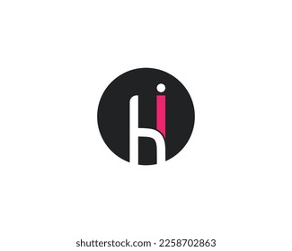 creative letter HI logo design vector template