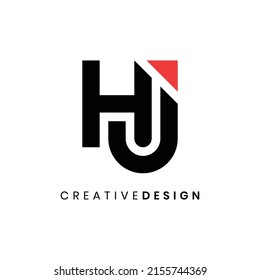 Creative letter HJ logo design vector with arrow