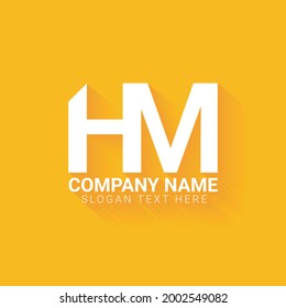 creative letter HM logo design template ,Initials logo,minimalist logo,flat logo design