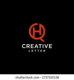 creative letter HQ logo vector,initial QH geometric and modern design,circle shape icon